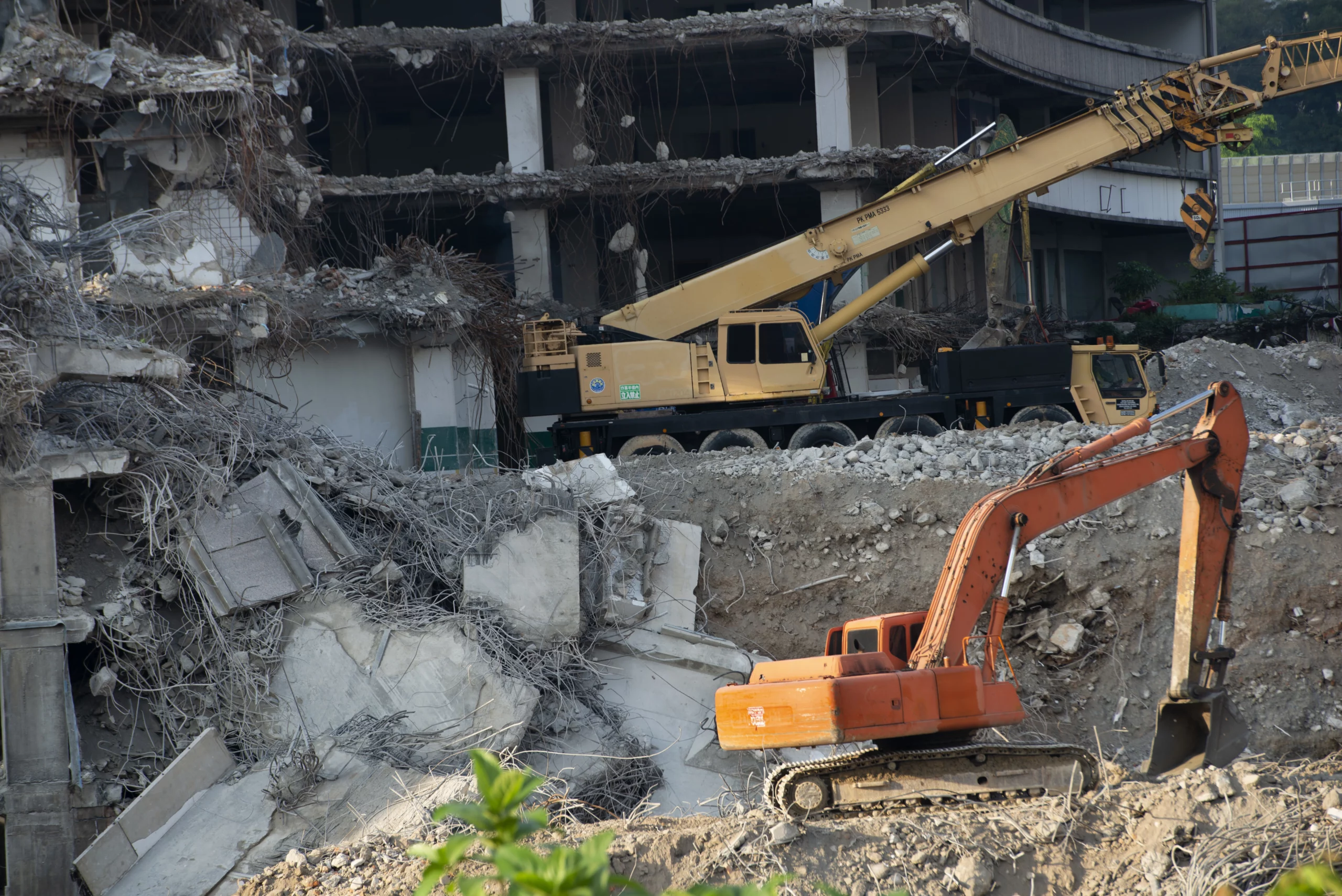 pieces-of-metal-and-stone-are-crumbling-from-demolition